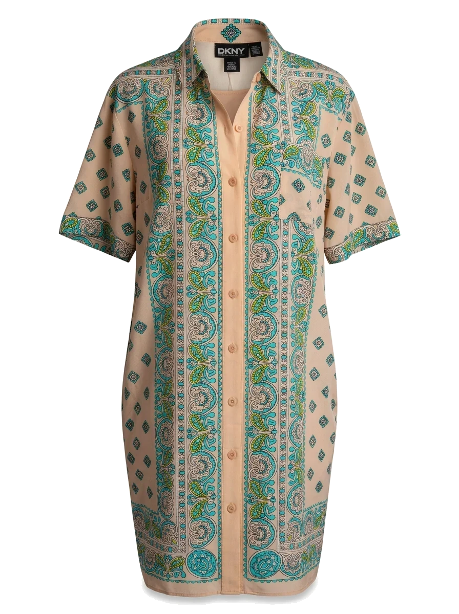 DKNY White Silk Casual Dress — 1