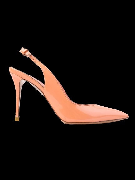 Lesilla Orange Leather Low Heel Sandals — 1