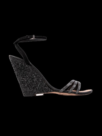 Sebastian Black Leather Platform Sandals — 1