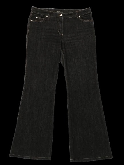 Escada Black Cotton Straight Jeans — 2