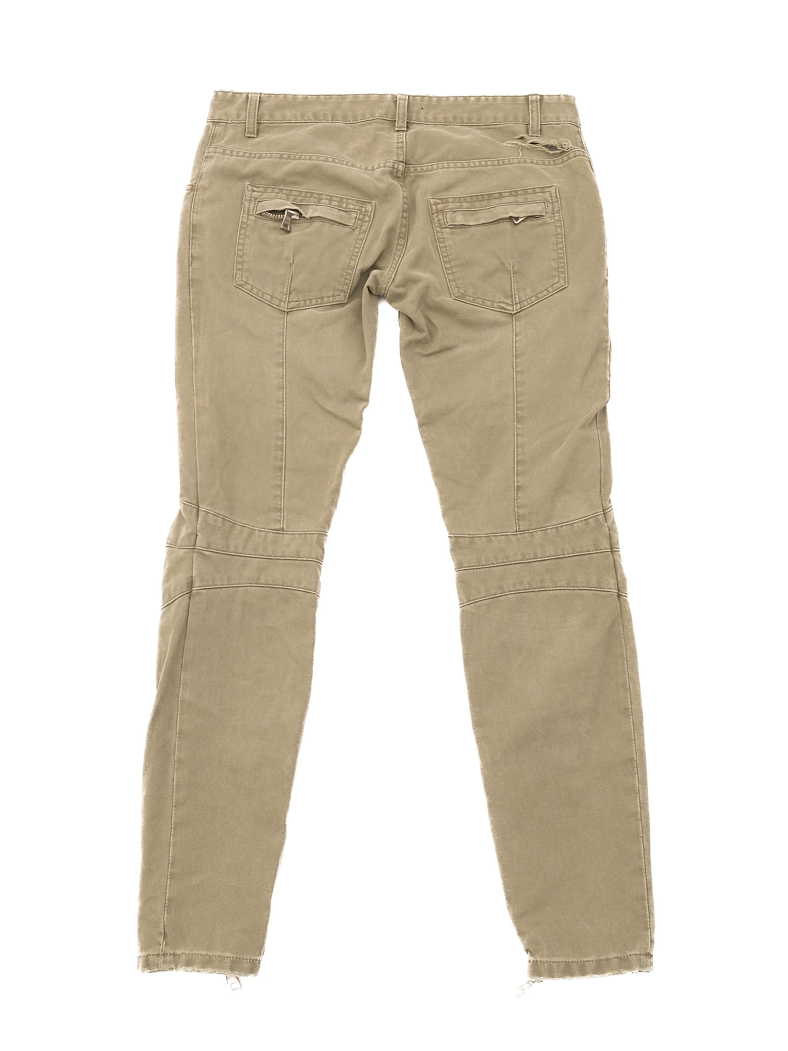 Balmain Green Cotton Skinny Jeans — 3