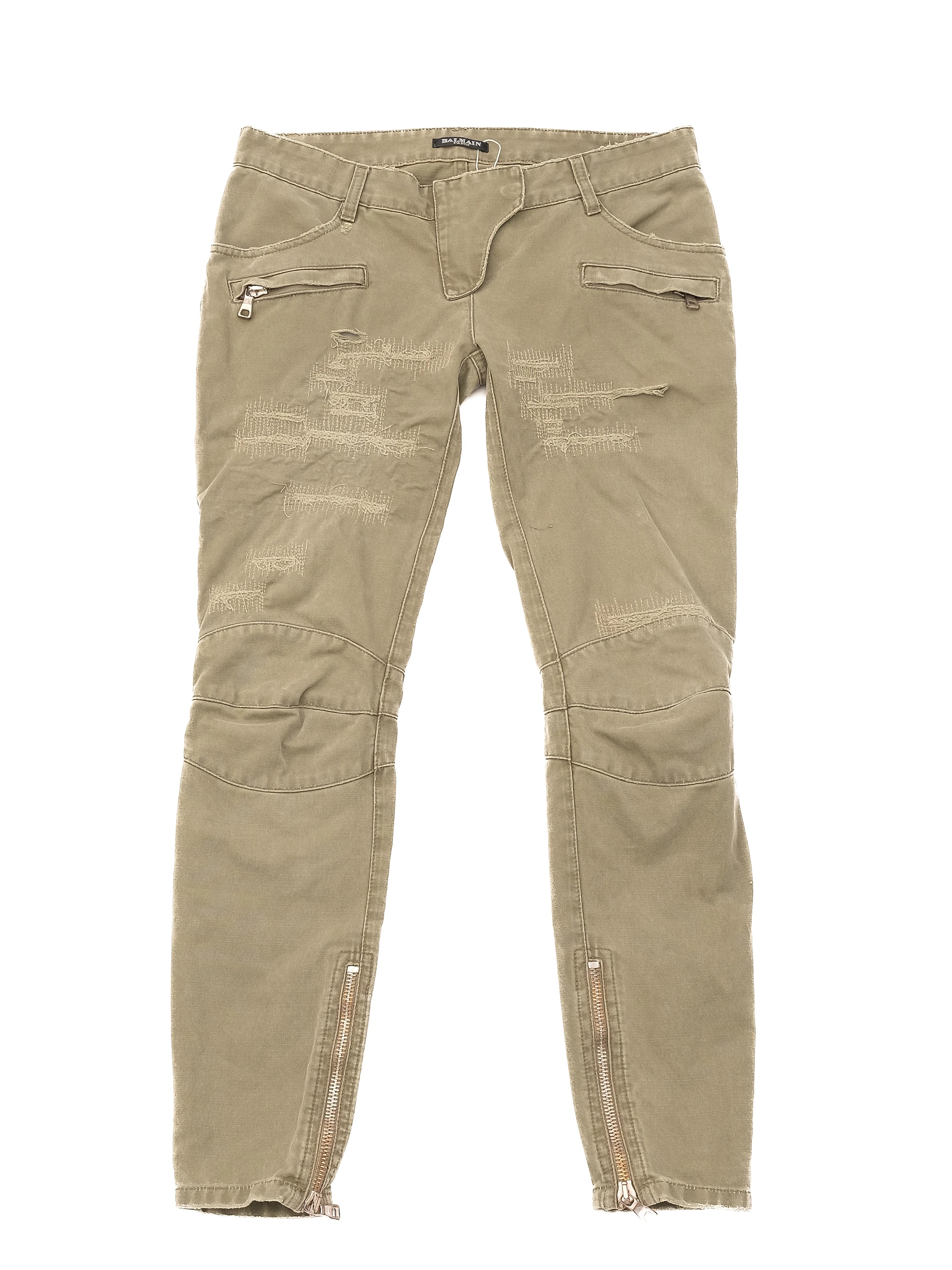 Balmain Green Cotton Skinny Jeans — 2