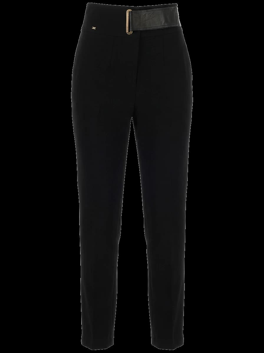 Elisabetta Franchi Black Viscose Trousers — photo 1