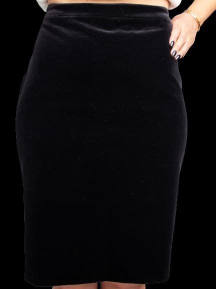 Escada Black Velvet Pencil Skirt — photo 1