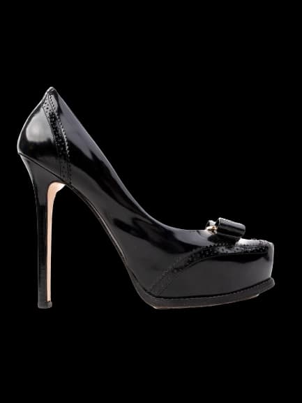 Salvatore Ferragamo Black Leather High Heel Pumps — photo 1