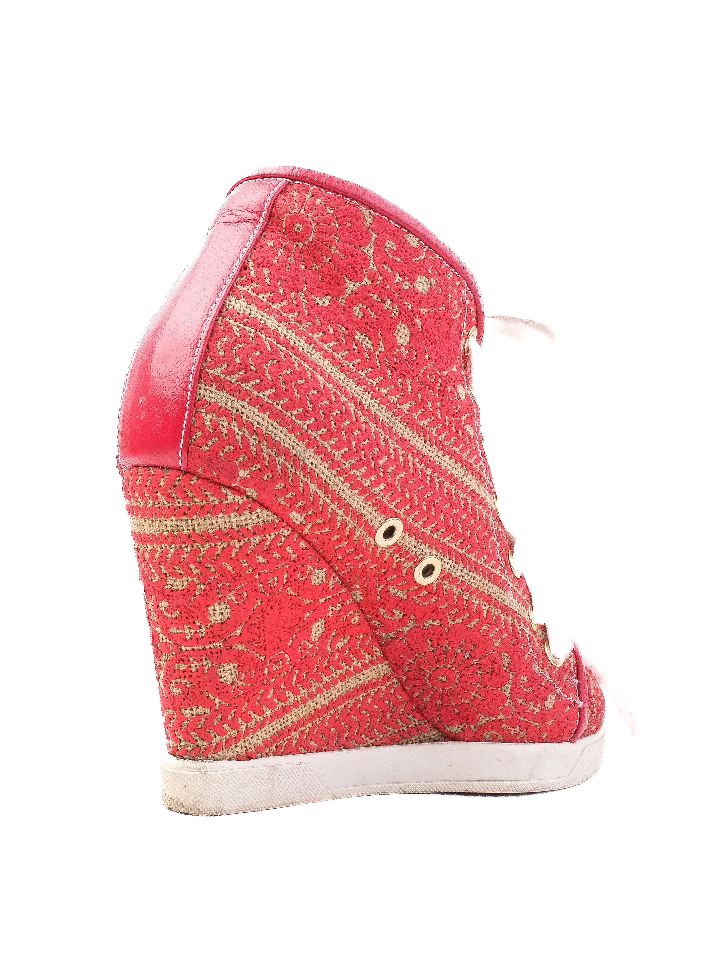 Judari Red Canvas Sneakers — 3