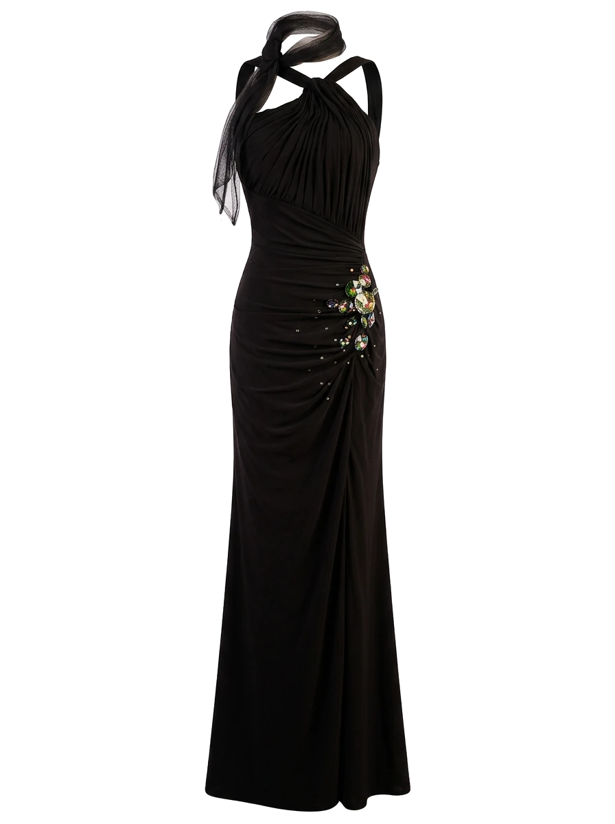 Sherri Hill Black Polyester Dress — 1