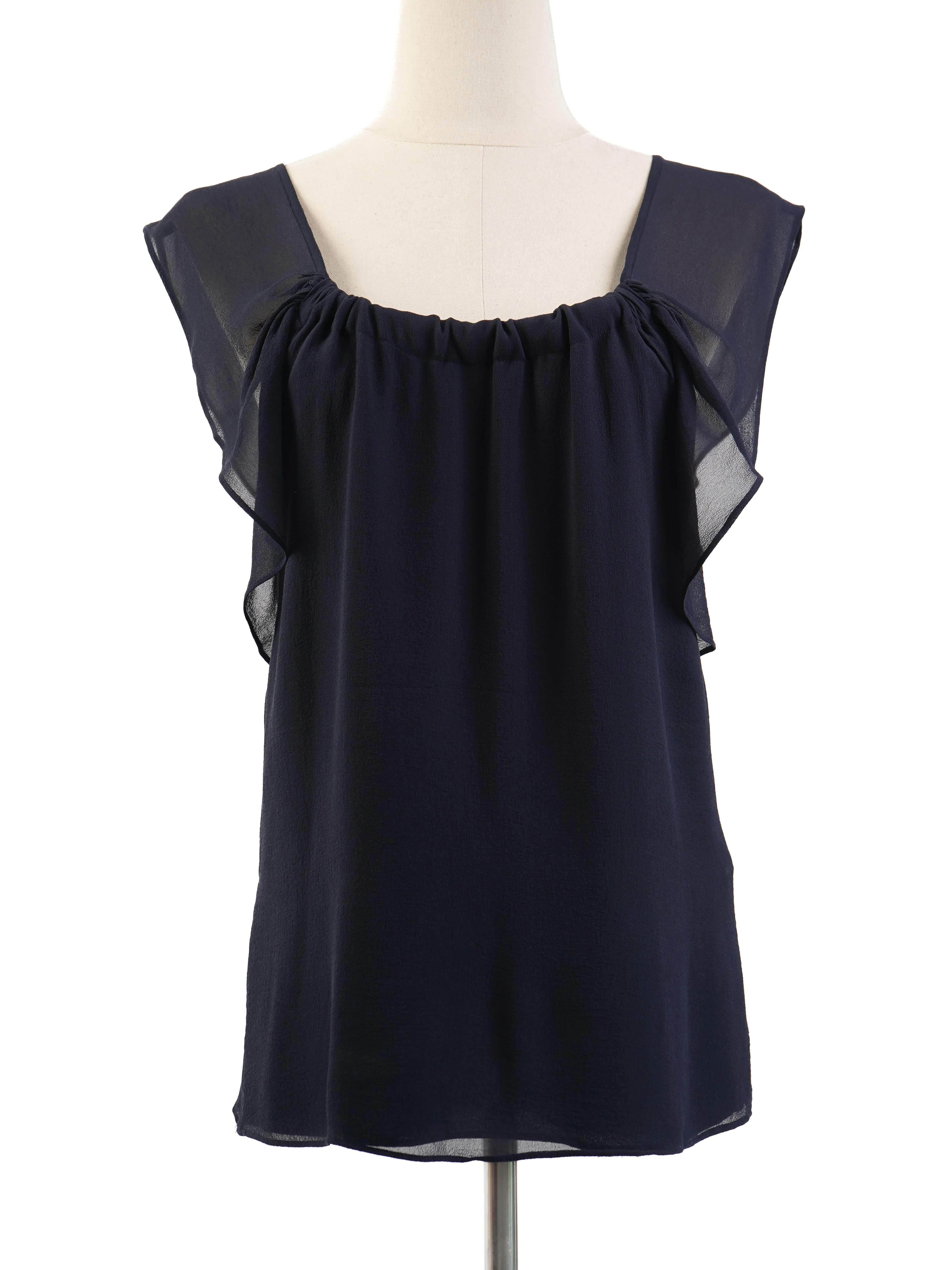 Armani Exchange Blue Silk Top — 3