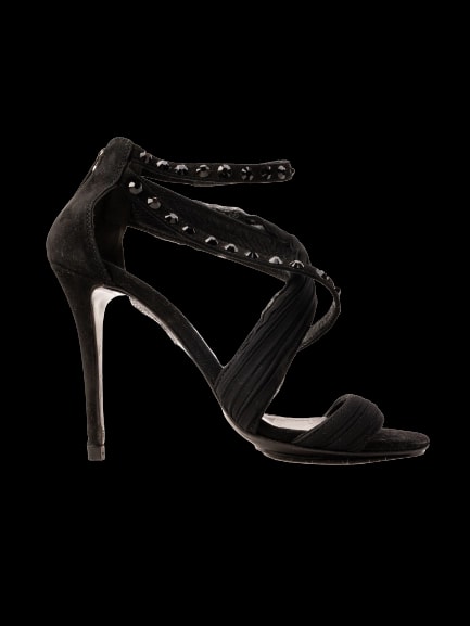 Lesilla Black Leather High Heel Sandals — 1