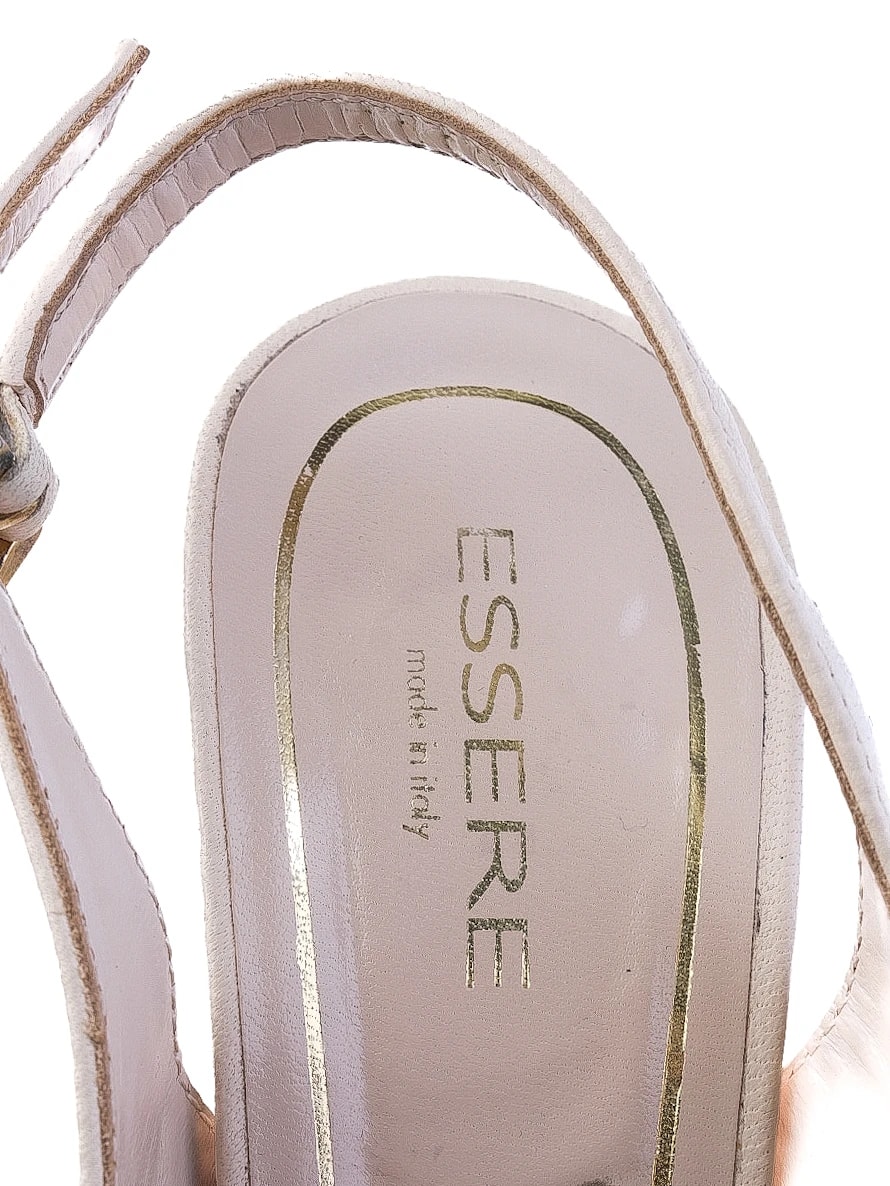 Essere White Leather Sandals — 2