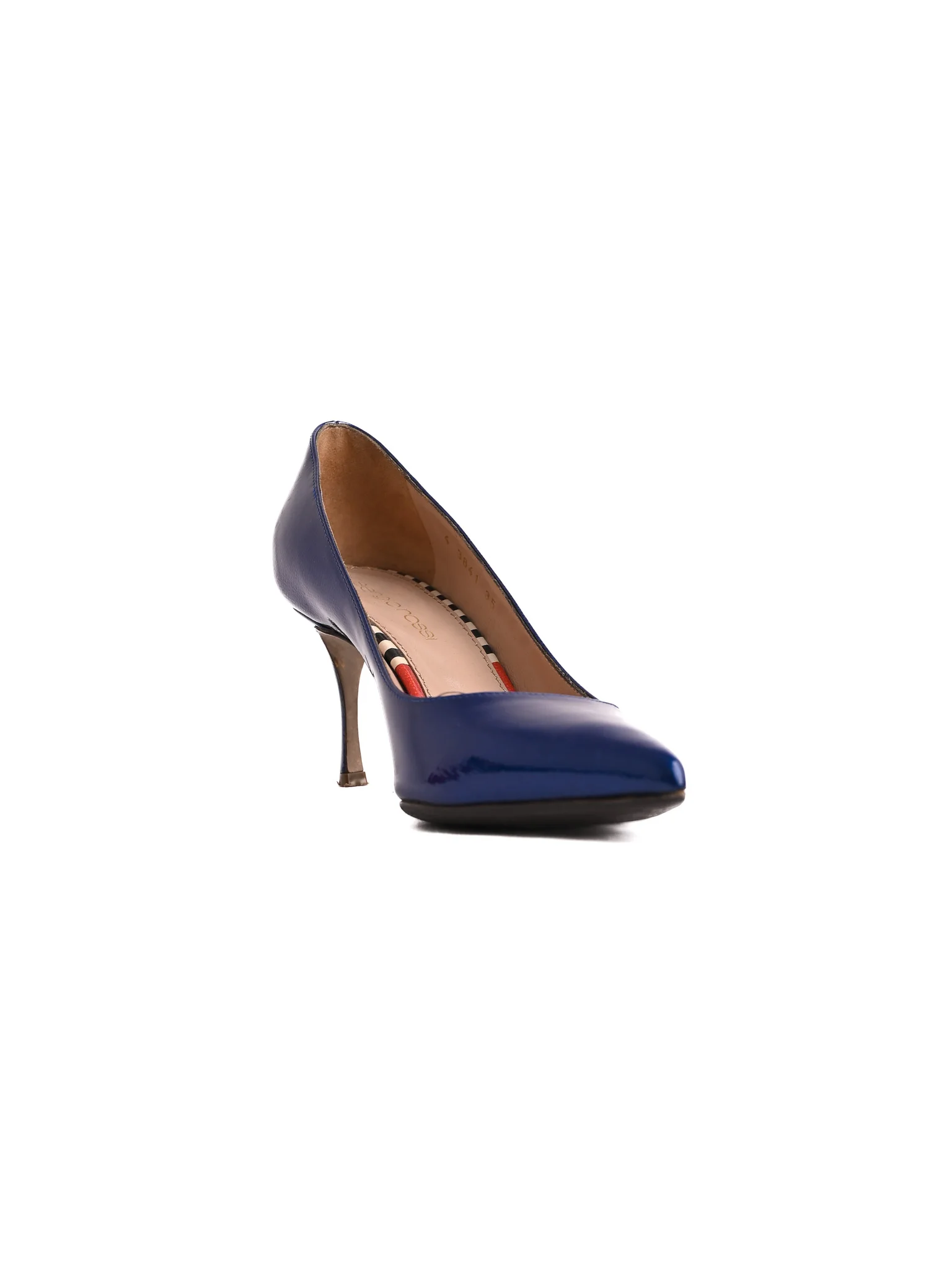 Sergio Rossi Blue Leather Low Heel Pumps — 2