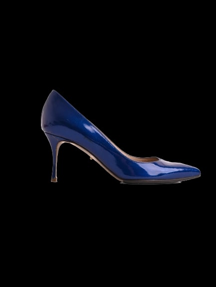 Sergio Rossi Blue Leather Low Heel Pumps — 1