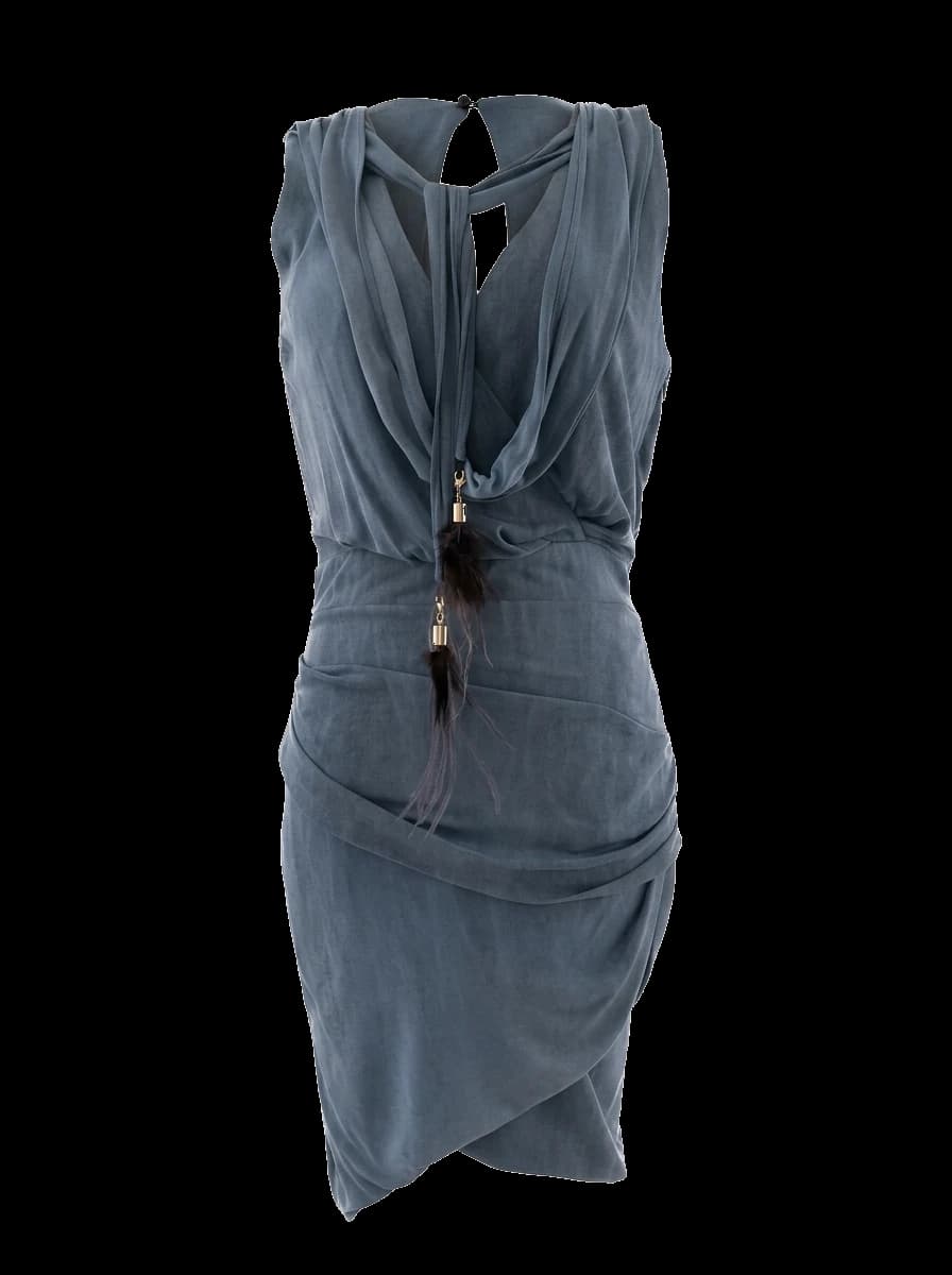 Elisabetta Franchi Blue Viscose Cocktail Dress — photo 1