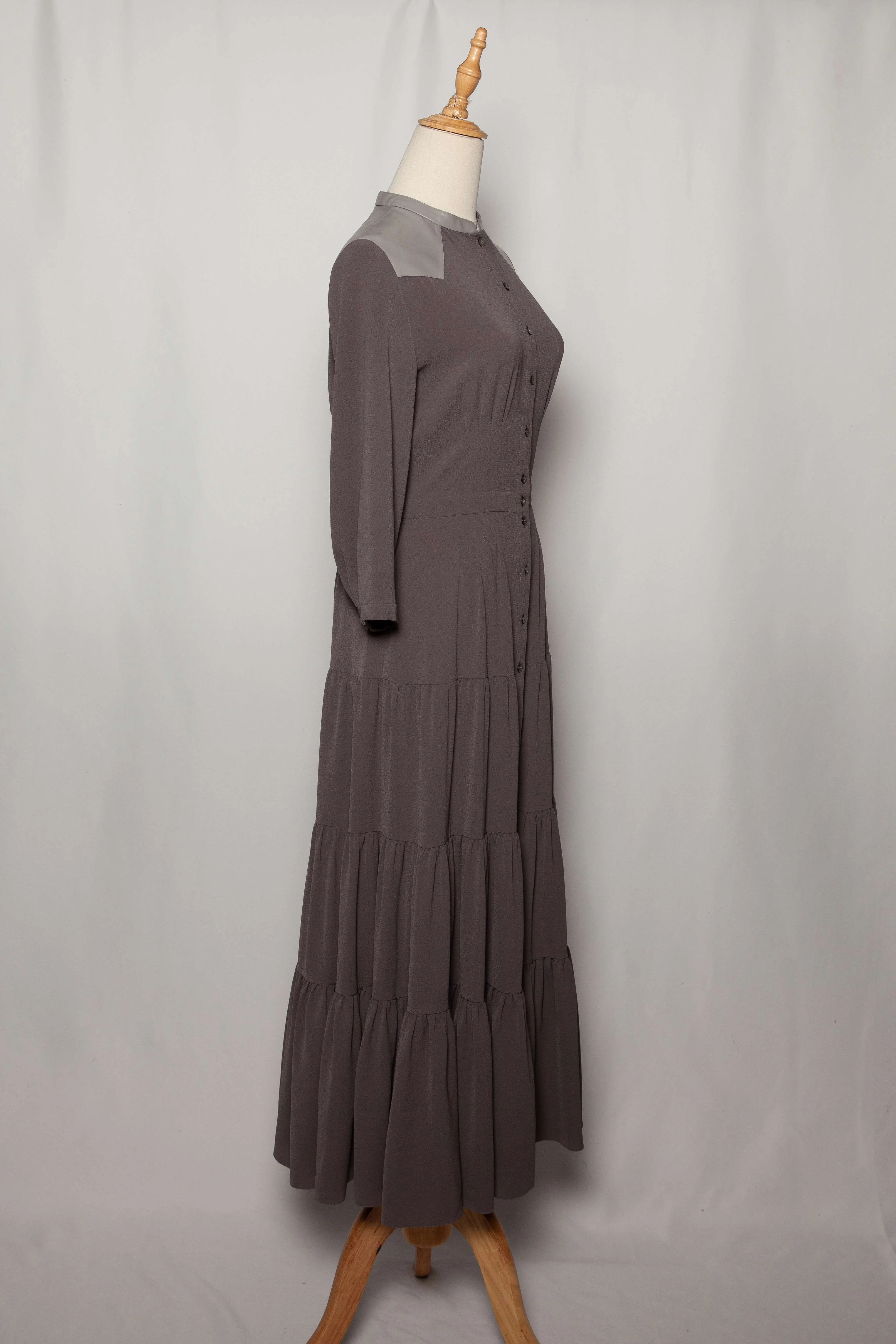 Like Yana Gray Viscose Dress — 3