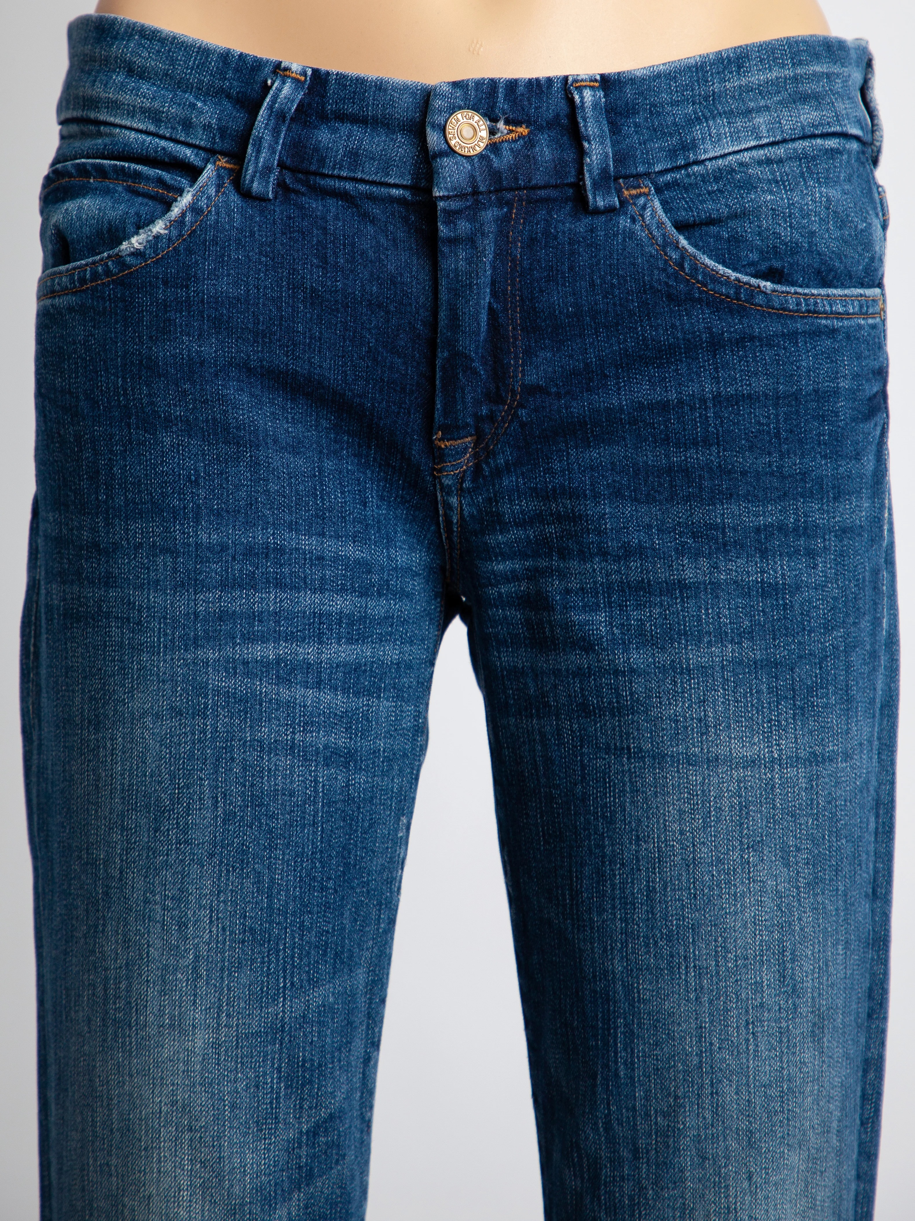 For all 7 mankind Blue Cotton Skinny Jeans — 2