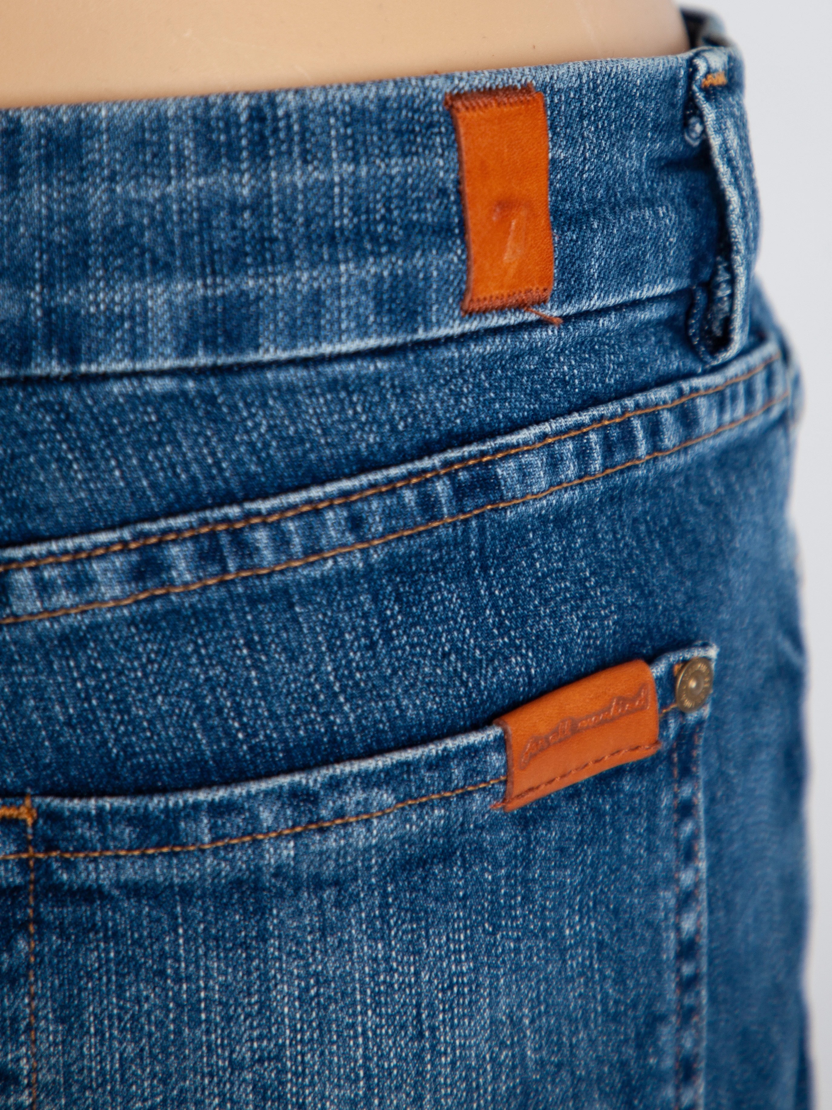For all 7 mankind Blue Cotton Skinny Jeans — 3