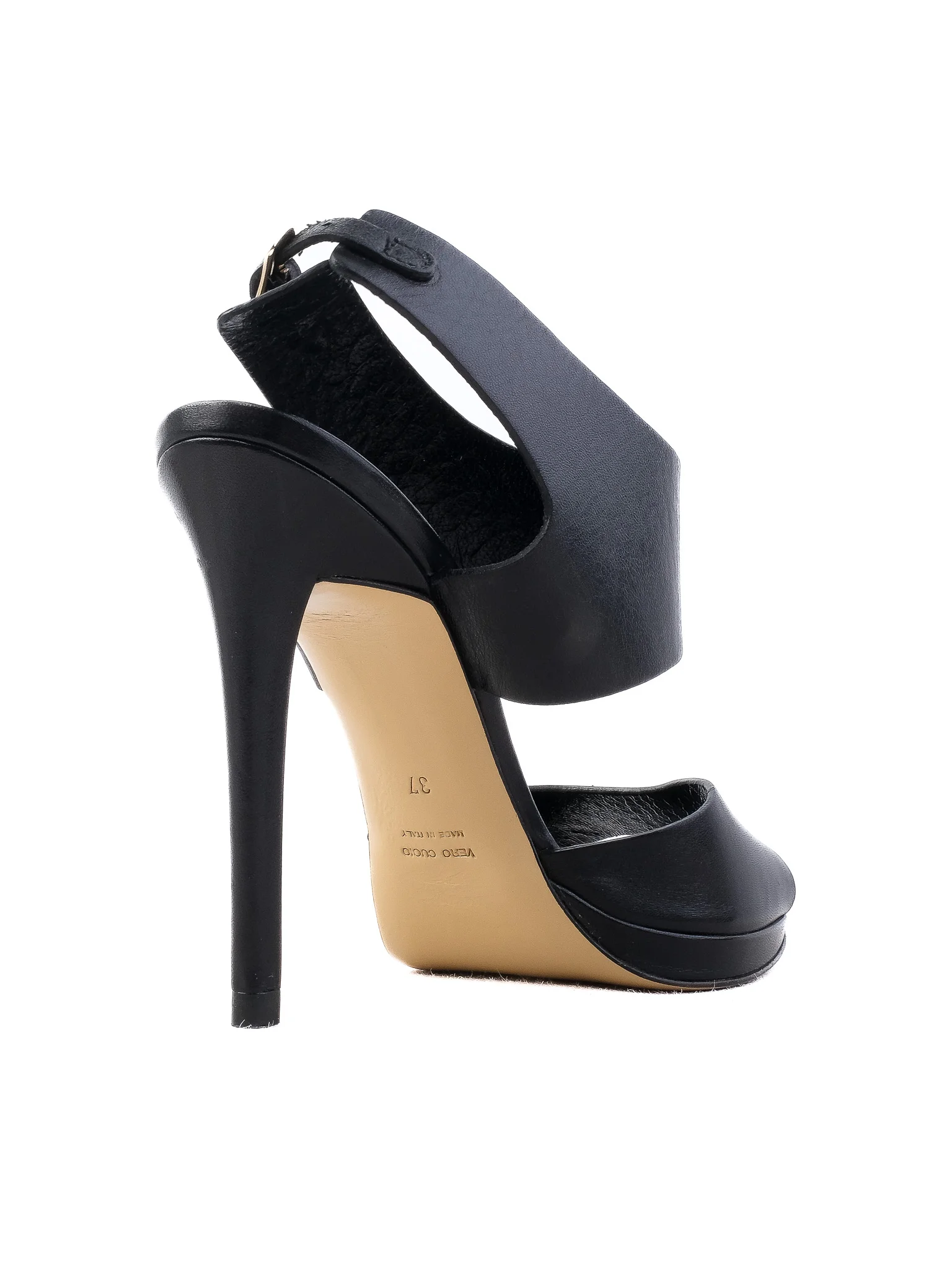 Giampaolo Viozzi Black Leather High Heel Sandals — 3