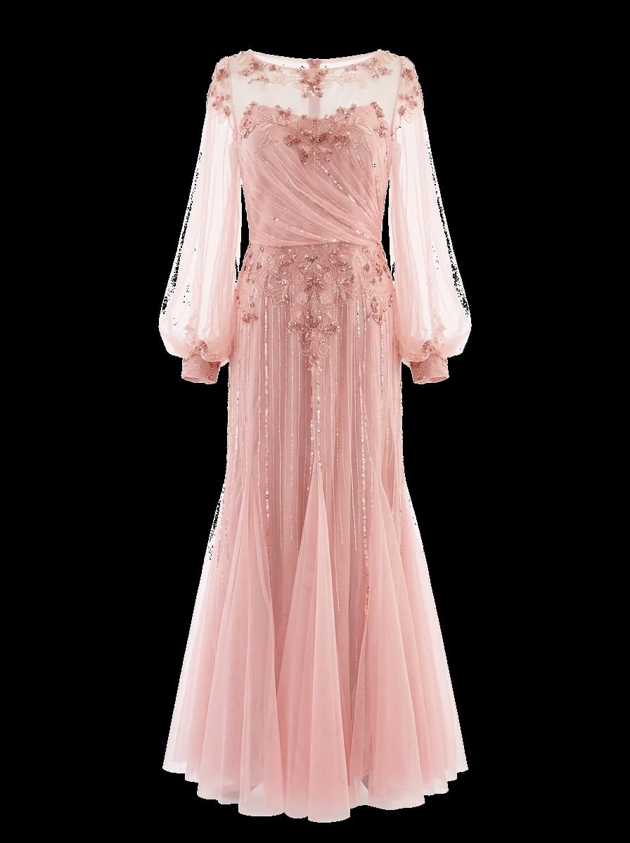 Pronovias Pink Polyester Evening Gown — photo 1