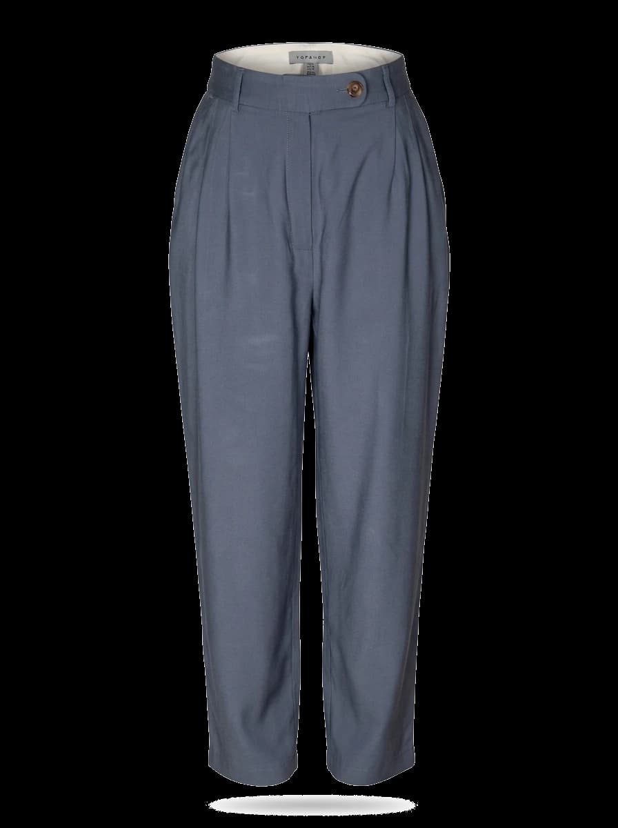Topshop Blue Viscose Casual Trousers — photo 1
