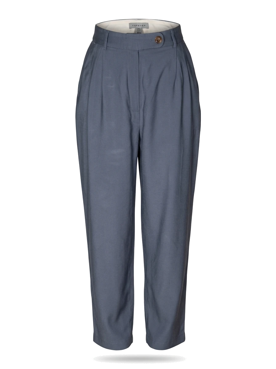 Topshop Blue Viscose Casual Trousers — 1