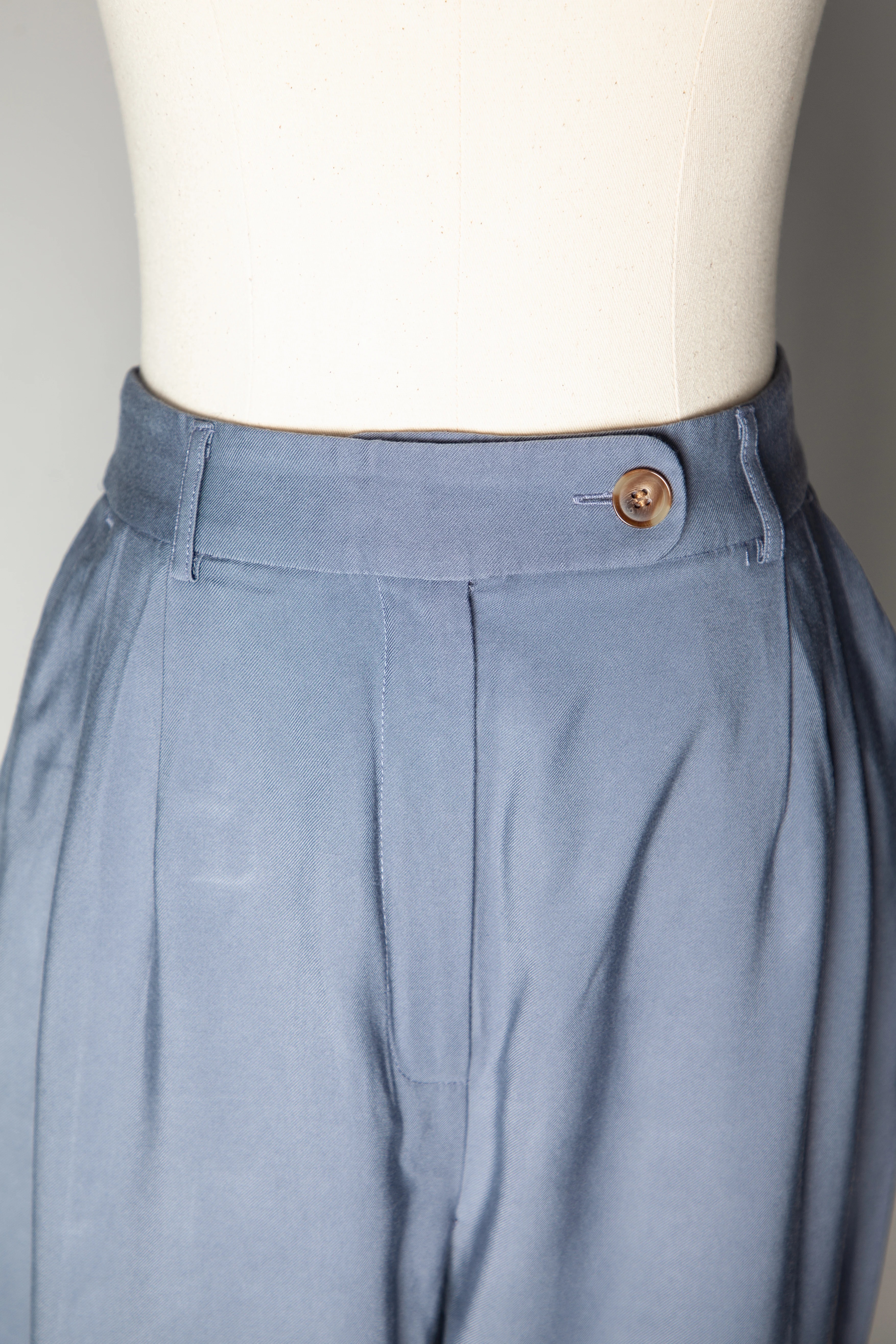 Topshop Blue Viscose Casual Trousers — 3
