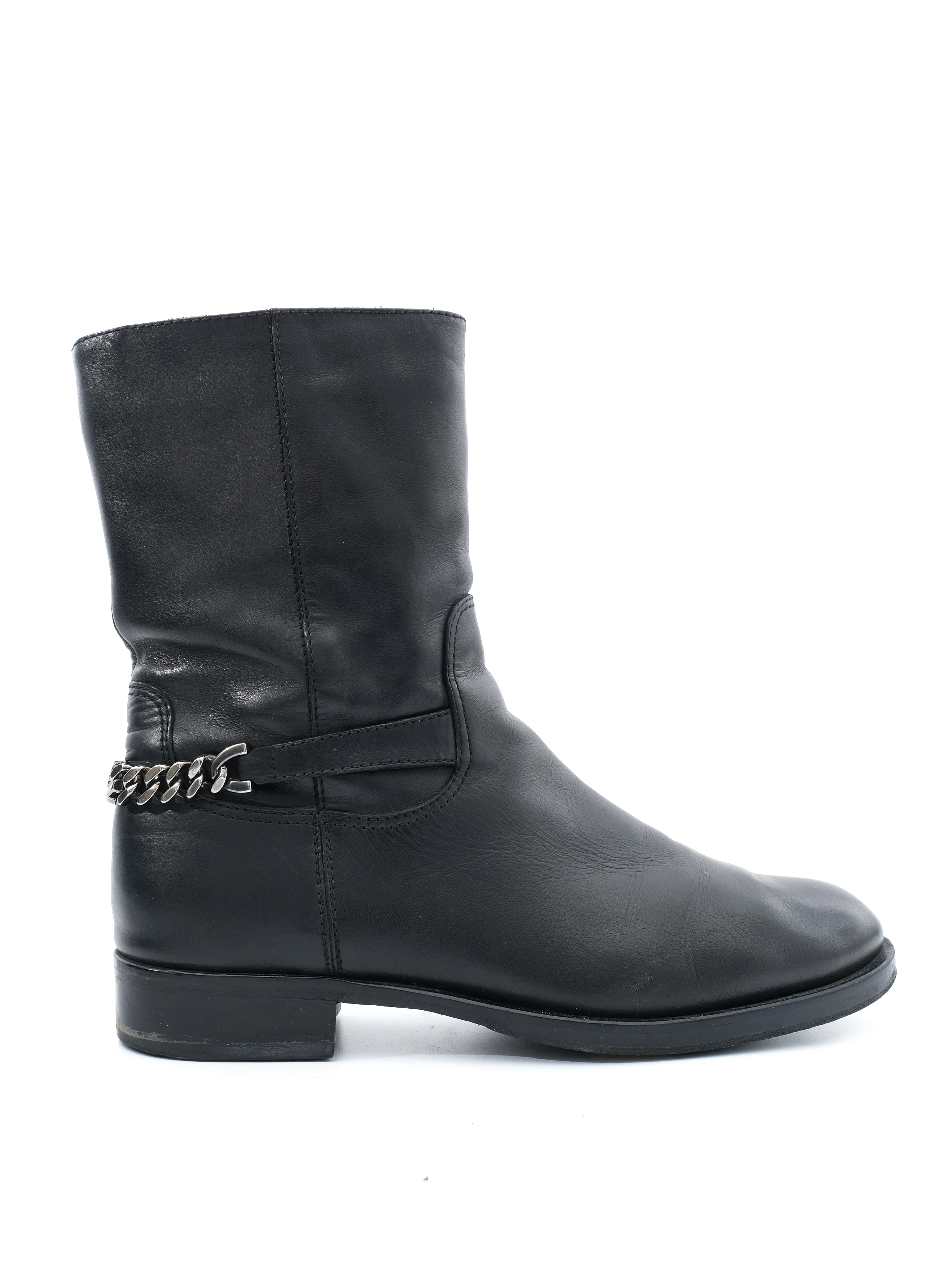 Emporio Armani Black Leather Ankle Boots — 3