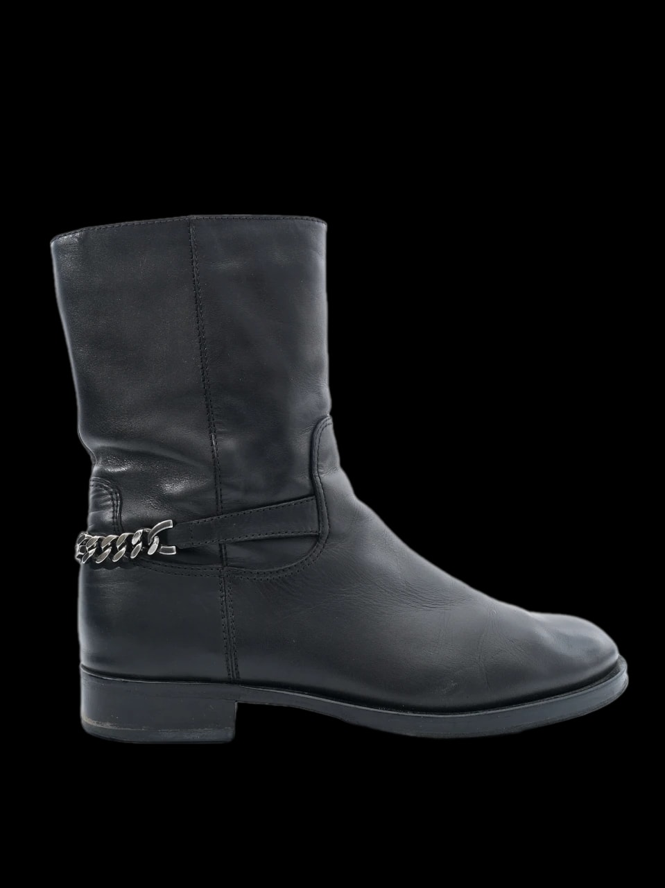 Emporio Armani Black Leather Ankle Boots — 1