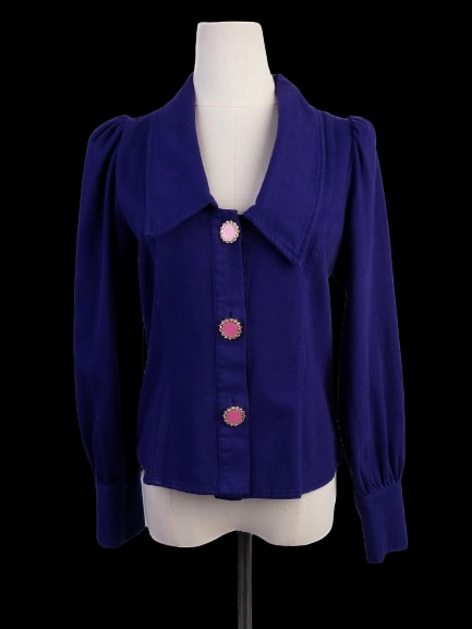 Uterque Purple Velvet Blazer — 1