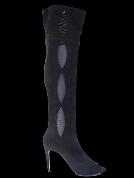 Designer Black Leather Boots — photo 1