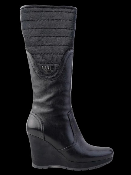 Designer Black Leather Boots — 1