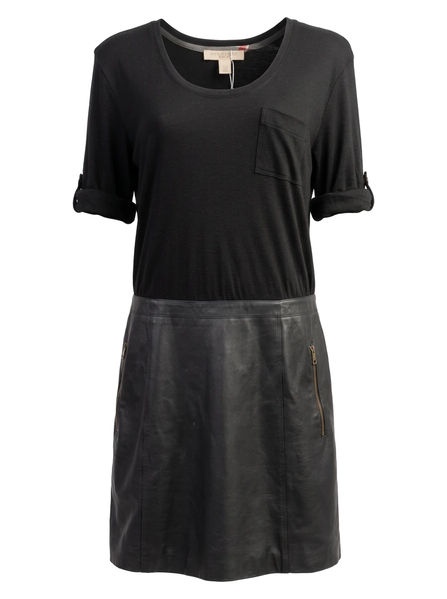 Burberry Black Leather Casual Dress — 1