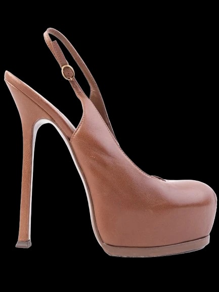 YSL Orange Leather Pumps — 1