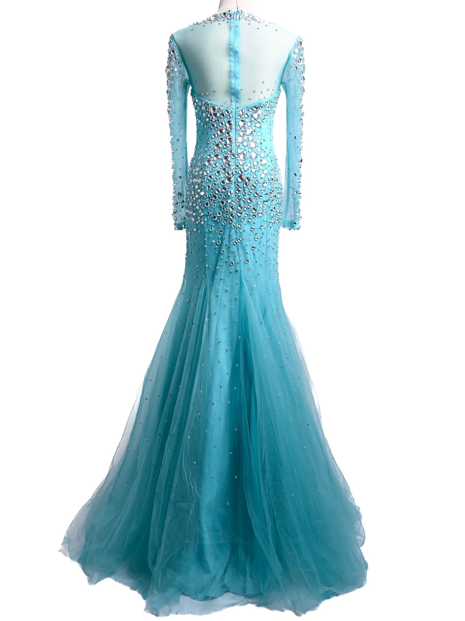 Sherri Hill Blue Silk Maxi Dress — 2
