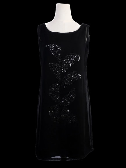 Luisa Cerano Black Polyester Sleeveless Dress — 1