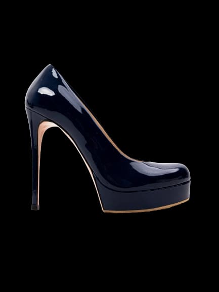 Gianmarco Lorenzi Blue Leather High Heel Pumps — photo 1