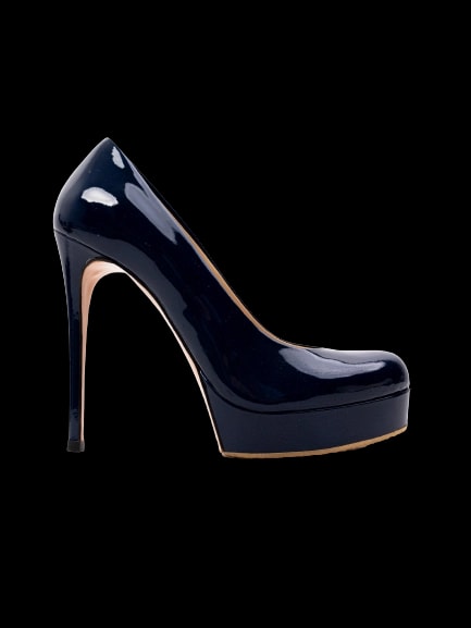 Gianmarco Lorenzi Blue Leather High Heel Pumps — 1