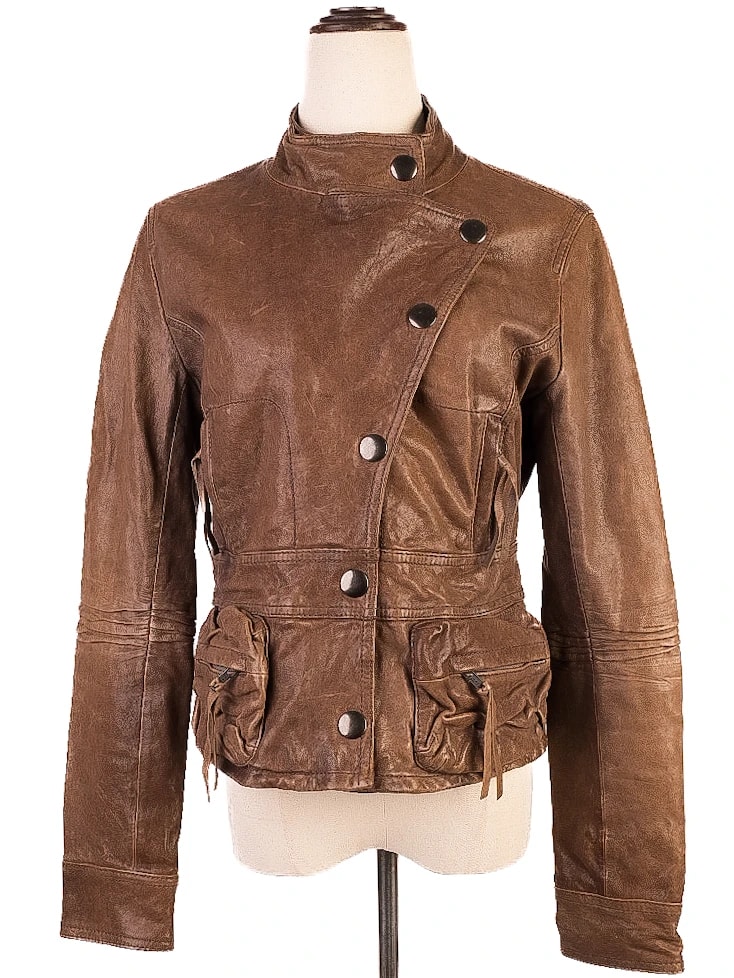 Haute Hippie Orange Leather Jacket — 3