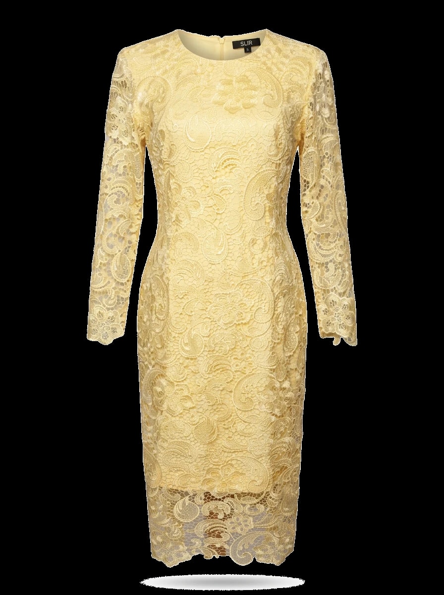 SLIR Yellow Polyester Dress — 1