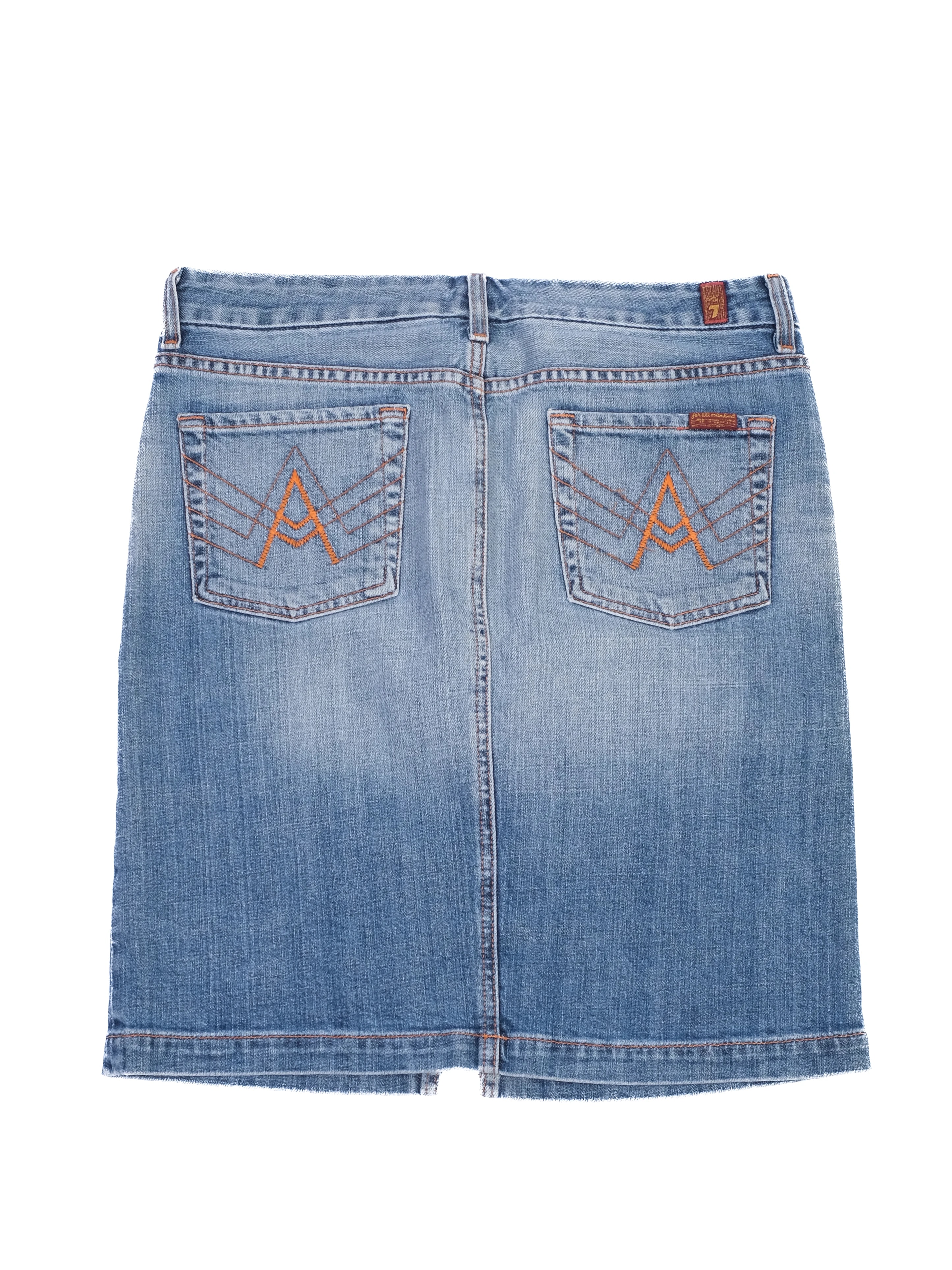 For all 7 mankind Blue Cotton Pencil Skirt — 3