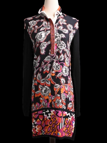 VDP Black Cotton Long Sleeve Dress — 1