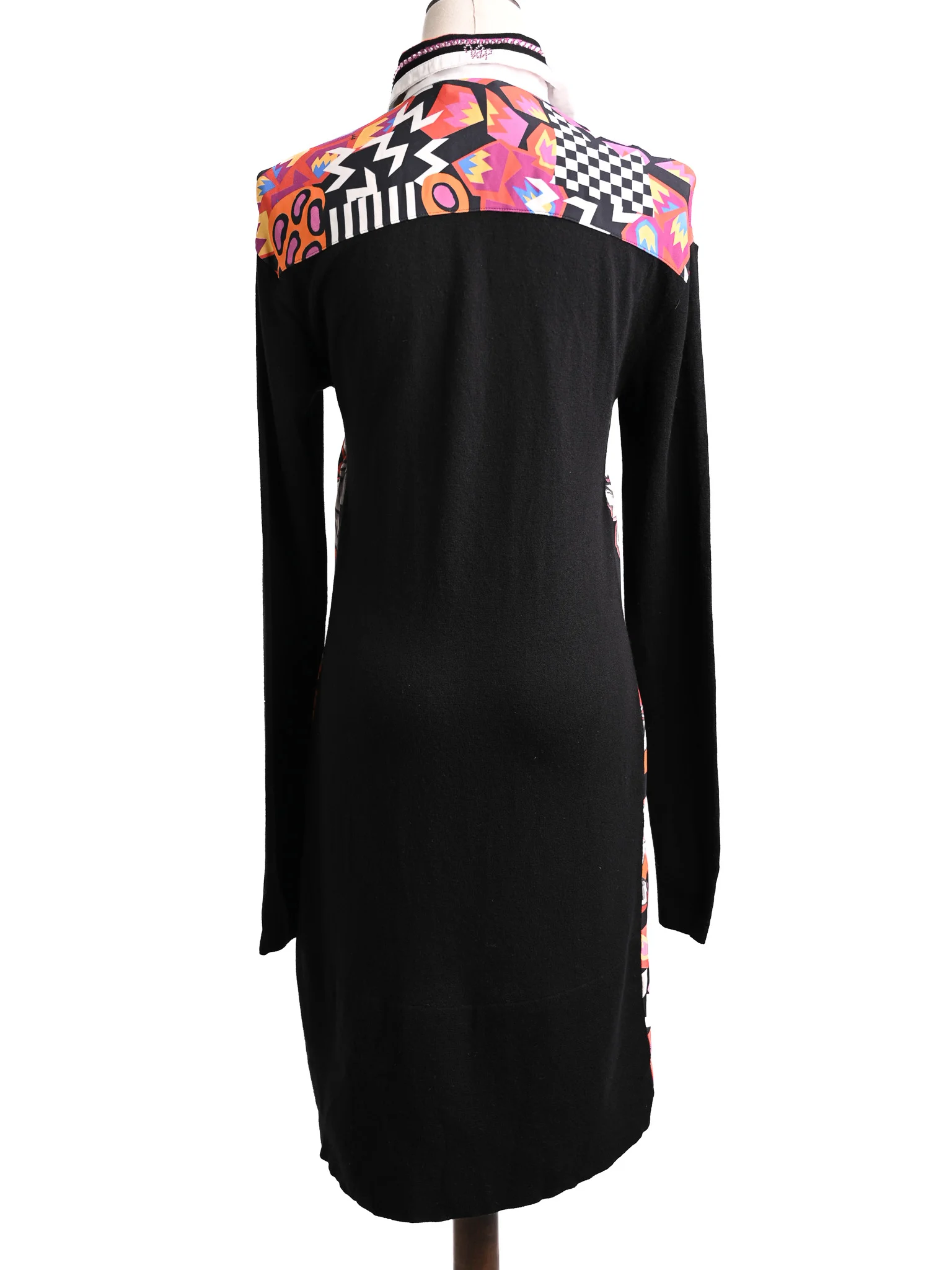 VDP Black Cotton Long Sleeve Dress — 2