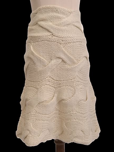 United Colors of Benetton White Wool A-Line Skirt — photo 1