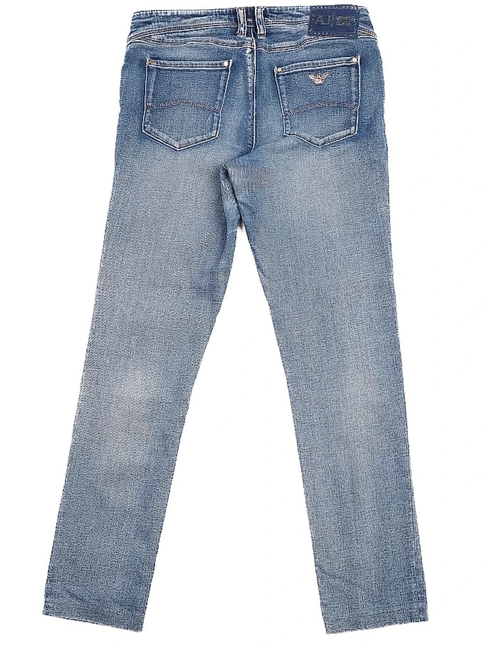 Armani Jeans Blue Cotton Straight Jeans — 2