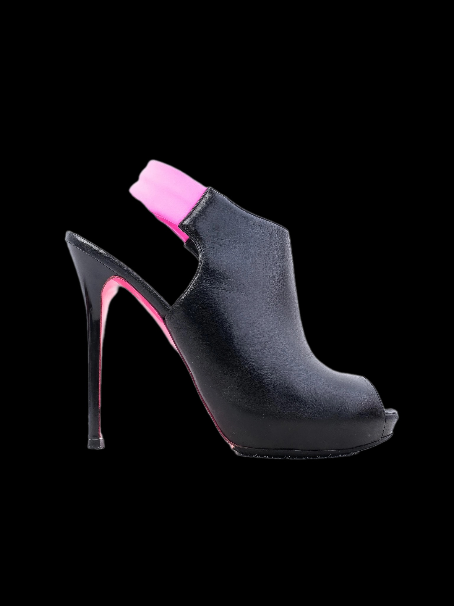 Alexander McQueen Black Leather High Heel Sandals — 1