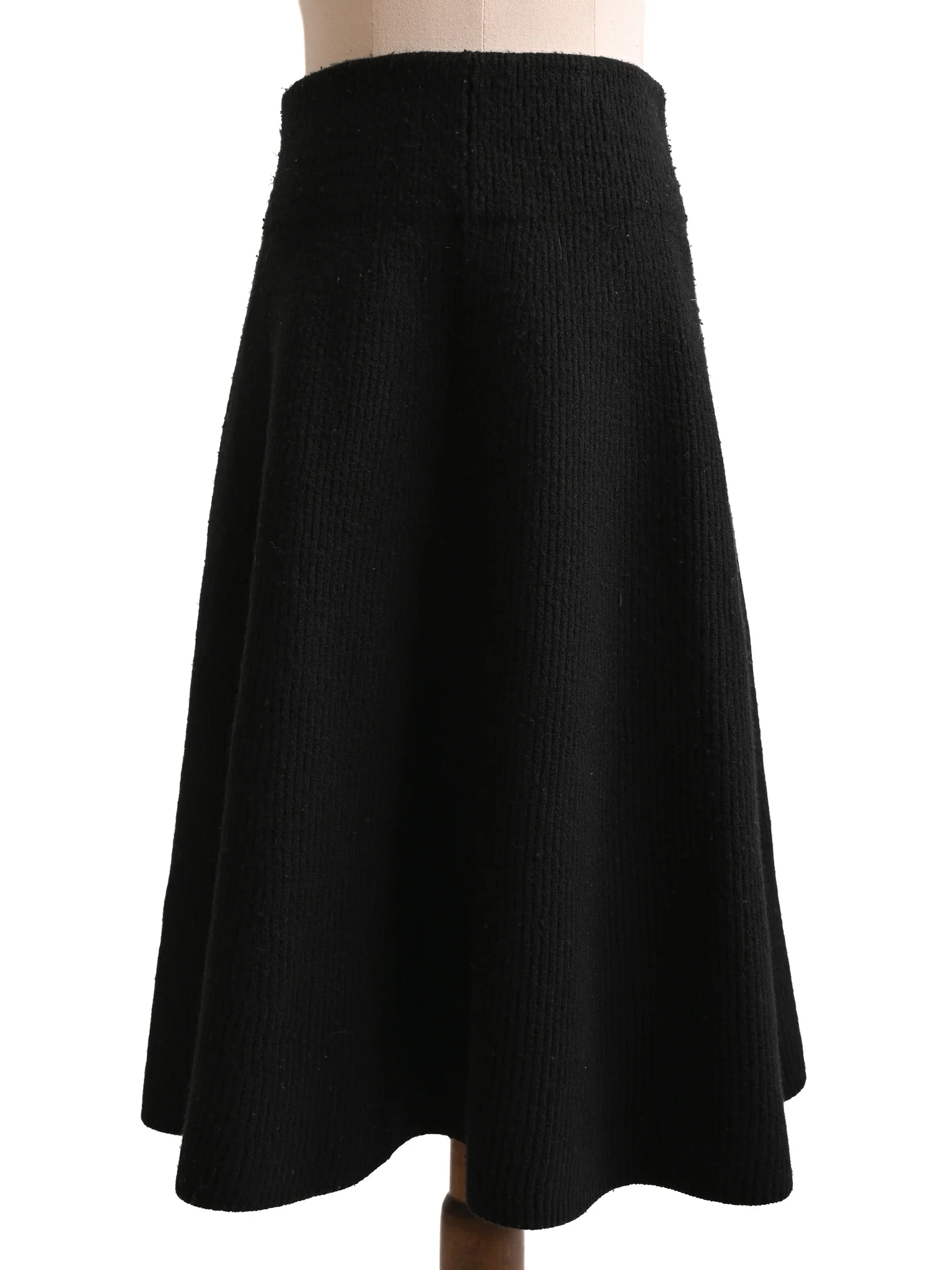 Acne Studios Black Wool A-Line Skirt — 3