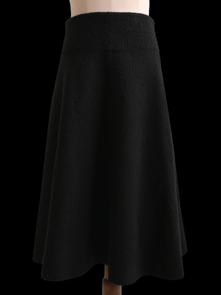 Acne Studios Black Wool A-Line Skirt — 1