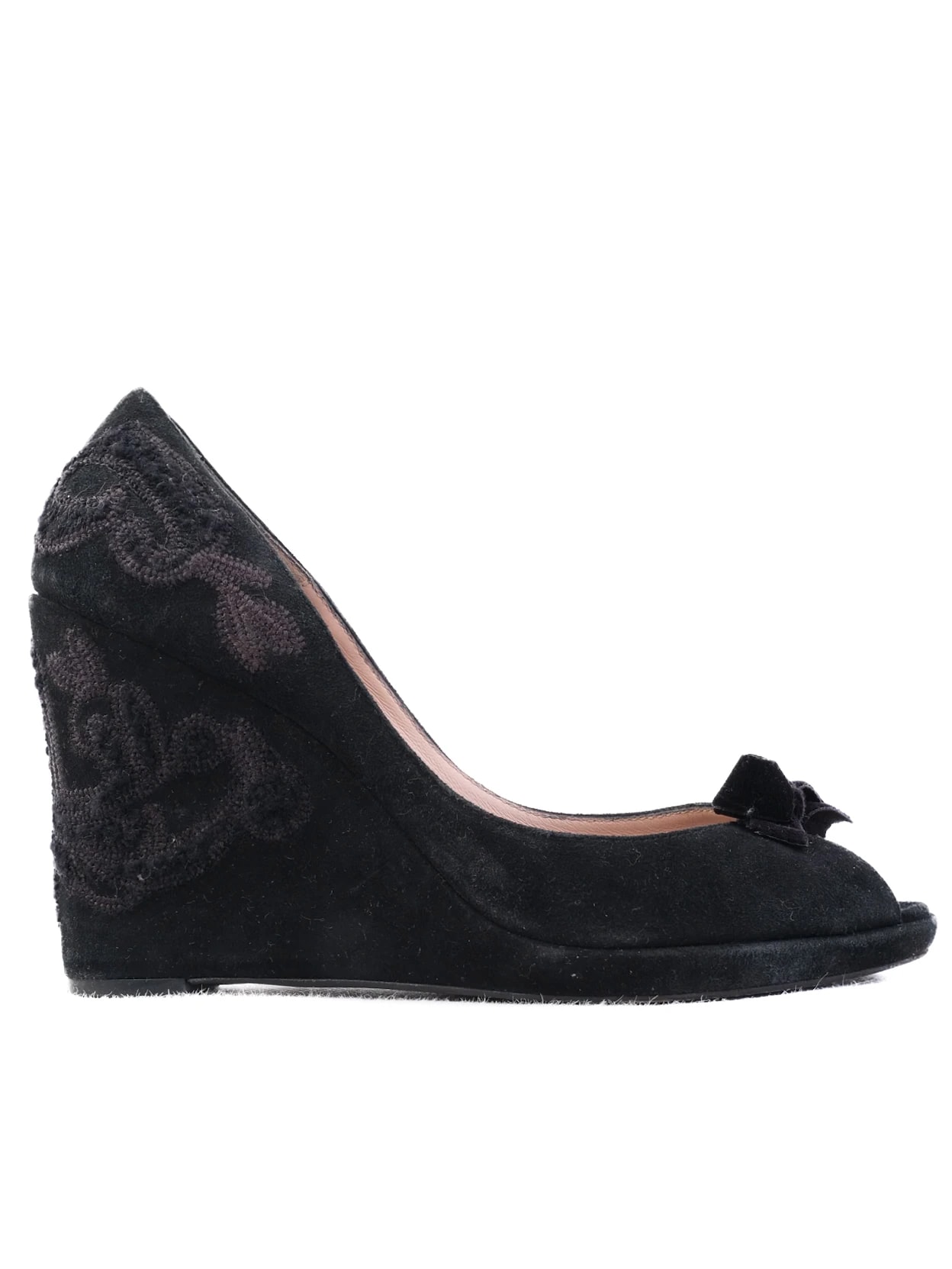 Oscar de la Renta Black Leather Pumps — 3