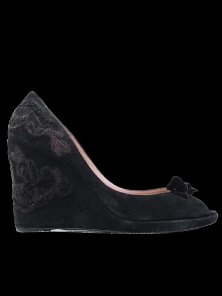 Oscar de la Renta Black Leather Pumps — photo 1