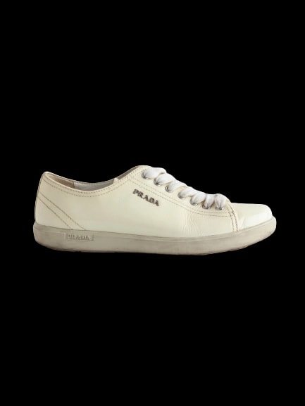 Prada Yellow Lacquer Canvas Sneakers — 1