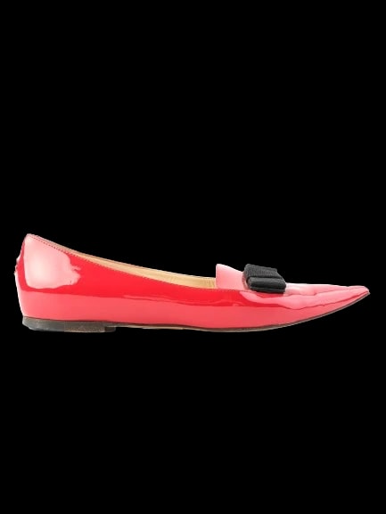Jimmy Choo Red Leather Ballet Flats — 1